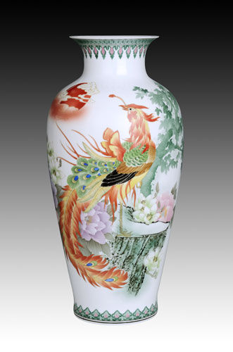 顧澄清-花瓶釉下彩《丹鳳朝陽(yáng)》 顧澄清-花瓶釉下彩《丹鳳朝陽(yáng)》