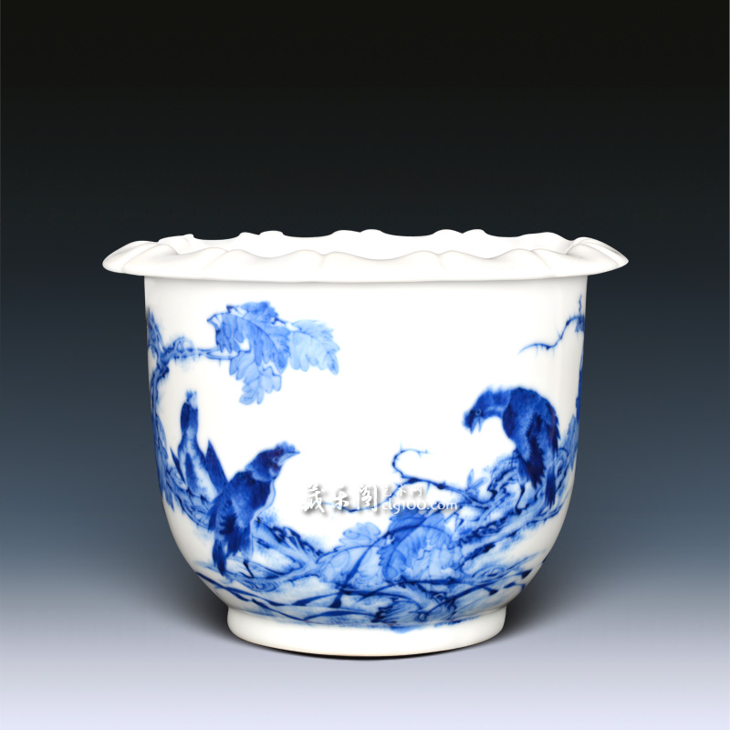 王步《八百千秋》青花