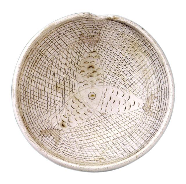 壽州瓷黃 三魚(yú)戲水